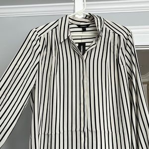 Express striped oversized button down shirt